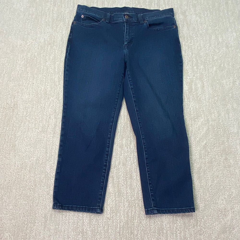 Duluth Trading Womens Crop Jeans Blue Denim Size 10